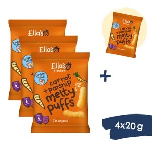 3+1 ZADARMO: Ella's Kitchen BIO Chrumky mrkva a paštrnák (4x20 g)
