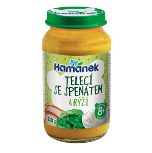 Hamánek Teľacie so špenátom a ryžou 8m+ (230 g)