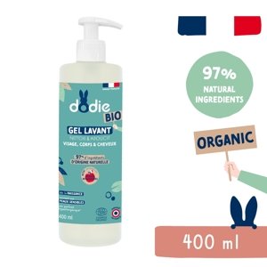 Dodie Organic Detský umývací gél na vlasy, telo a tvár 3v1 (400 ml)