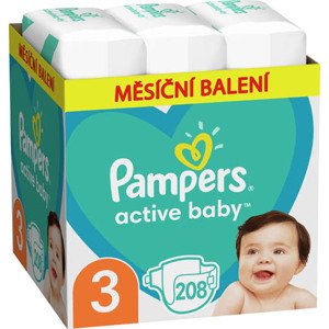 Pampers Active Baby Mesačné balenie detských plienok veľ. 3 (208 ks)