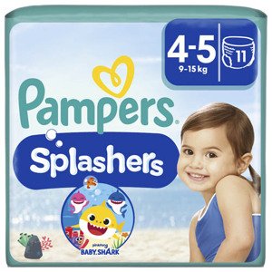 Pampers Splashers Carry Pack Baby Shark Plienkové nohavičky veľ. 4 (11 ks)