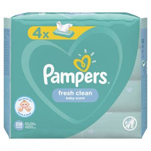 Pampers Fresh Clean Vlhčené obrúsky (4× 52 ks)