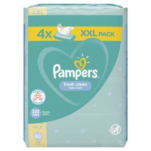 Pampers Fresh Clean XXL Detské vlhčené obrúsky (4× 80 ks)