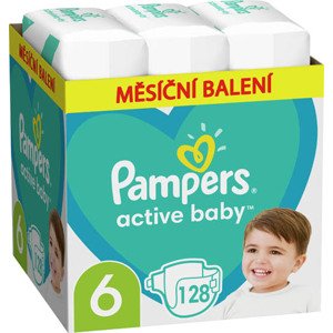 Pampers Active Baby Mesačné balenie detských plienok veľ. 6 (128 ks)