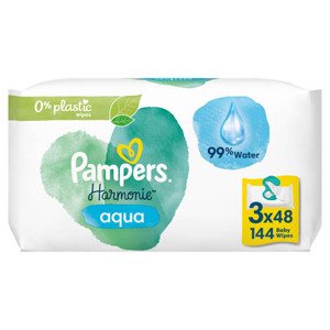 Pampers Aqua Harmonie Detské vlhčené obrúsky (3× 48 ks)