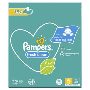 Pampers Fresh Clean Detské vlhčené obrúsky (15× 80 ks)