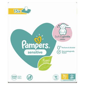 Pampers Sensitive Detské vlhčené obrúsky pre citlivú pokožku (15× 80 ks)