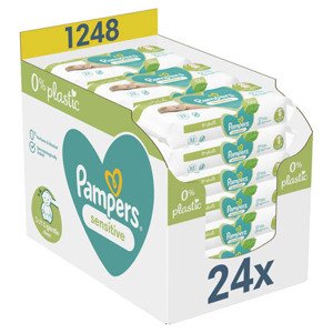Pampers Sensitive Plastic Free Detské vlhčené obrúsky (24× 52 ks)