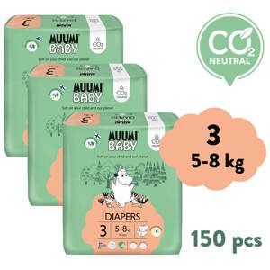 Muumi Baby 3 Midi 5-8 kg (150 ks), mesačné balenie eko plienok