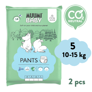 Muumi Baby Pants 5 Maxi+ 10-15 kg (2 ks), nohavičkové eko plienky