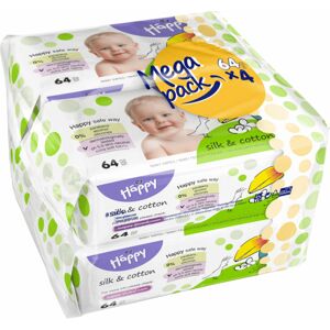Bella Happy Baby Megapack čistiacich obrúskov Hodvábí a bavlna (4× 64 ks)