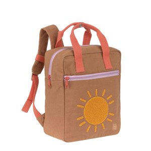 Detský hranatý batôžtek - Green Label Little One & Me Square Backpack Small Gots caramel