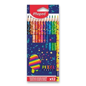 Bezdrevné pastelky MAPED Pixel Party, 12 ks