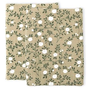 A Little Lovely Company - Mušelínové plienky, blossom - dark sage - 2 ks