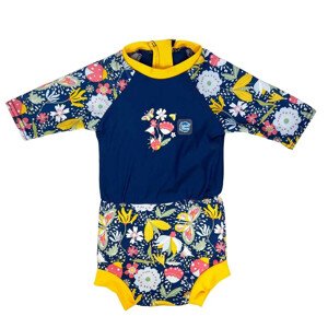 Plavky Happy Nappy UV oblečko 3/4 rukáv Garden Delight XL (12 – 24 mes.)