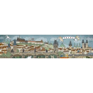 Skladacie pohľadnice- panoráma Prahy