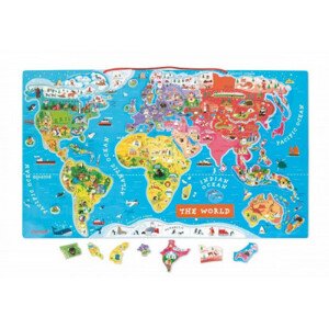 Magnetická mapa sveta - puzzle 92 magnetov - anglická verzia