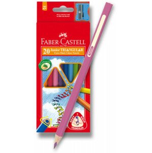 Farbičky Faber-Castell Junior Triangular - 20 farieb + orezávadlo