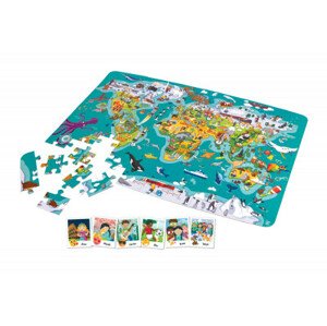 Detské puzzle – Mapa sveta 2 v 1