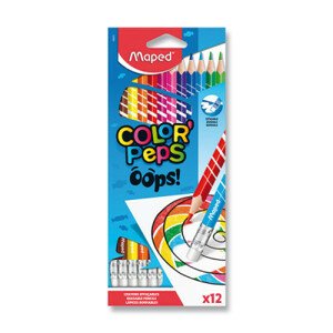 Pastelky s gumou Maped Color'Peps Oops - 12 farieb