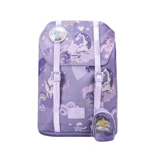 Frii of Norway Ergonomická školská taška Retro 22L Unicorn Purple Glitter