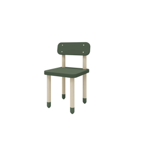 Drevená stolička s operadlom pre deti tmavozelená Flexa Dots