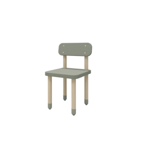 Drevená stolička s operadlom pre deti sivozelená Flexa Dots