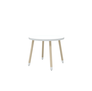 Drevený okrúhly stôl pre deti biely Flexa Dots