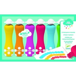 Penové farby v tube pre najmenších Djeco 6 ks od 18 mesiacov
