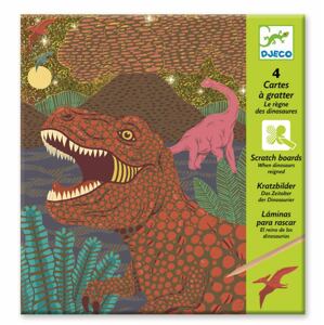 Kreatívna sada obrázky na vyškrabovanie z vosku Dinosaury Djeco od 6 rokov