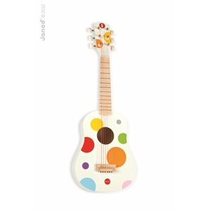 Drevená prvá gitara pre deti Confetti Janod s reálnym zvukom 6 strún od 3-8 rokov