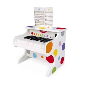 Drevený elektronický klavír pre deti s reálnym zvukom Confetti Janod s pesničkami od 3 rok