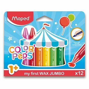 Moje prvé trojhranné voskovky pre deti Wax Jumbo Maped 12 farieb