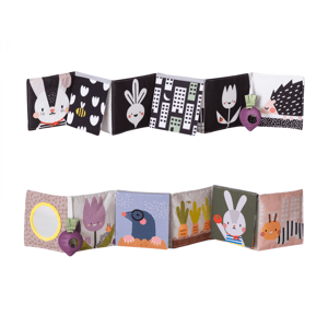 Textilná obojstranná knižka pre najmenších Záhrada Taf Toys