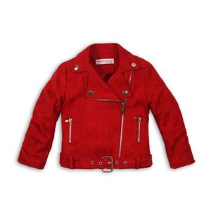 Bunda dievčenská Biker, Minoti, REBEL 11, červená - 98/104 | 3/4let
