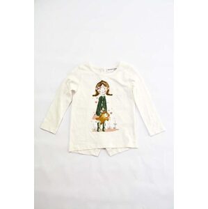 Tričko dievčenské s dlhým rukávom, Minoti, PRETTY 1, krémová - 80/86 | 12-18m