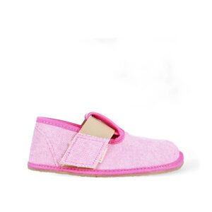 Dievčenské papuče Barefoot Pegres, BF01 textil, ružová - 20