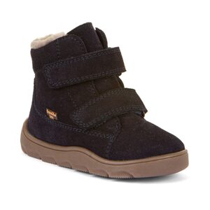 Chlapčenské zimné barefoot topánky ZERU TEX FURRY Dark blue, Froddo, G2110149, tmavomodrá - 26