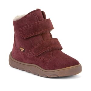 Dívčí zimní barefoot boty ZERU TEX FURRY Bordeaux, Froddo, G2110149-5, červená - 30