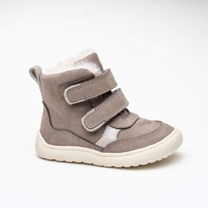 Dievčenská zimná barefoot obuv KESY TAUPE, Protetika, sivá - 27