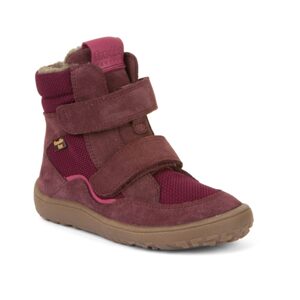 Dievčenská zimná barefoot obuv TEX WINTER Bordeaux, Froddo, G3160233-7, červená - 34