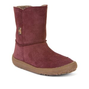 Dievčenská zimná barefoot obuv TEX SUEDE Bordeaux, Froddo, G3160238-1, červená - 36