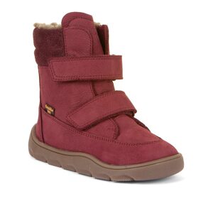 Dievčenská zimná barefoot obuv ZERU TEX WINTER Bordaux, Froddo, G3160240-5, červená - 25