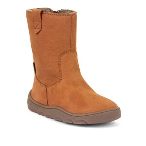 Dievčenské zimné barefoot topánky ZERU TEX BOOT Cognac, Froddo, G3160242, hnedá - 35