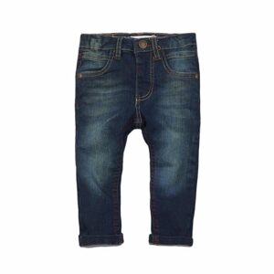 Nohavice chlapčenské džínsové s elastanom a farebným prešívaním, Minoti, ALLSTAR 9, tmavě modrá - 80/86 | 12-18m