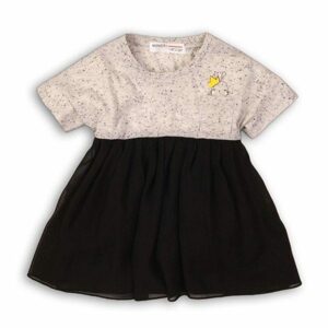 Šaty dievčenské s krátkým rukávom, Minoti, TWIST 12, černá - 110/116 | 5/6let