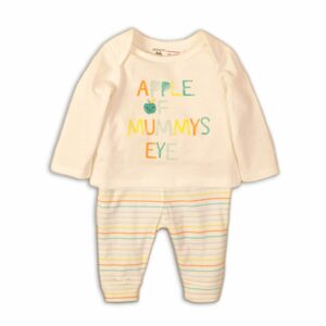 Dojčenský set - tričko a nohavice, Minoti, ABC 1, biela - 74/80 | 9-12m