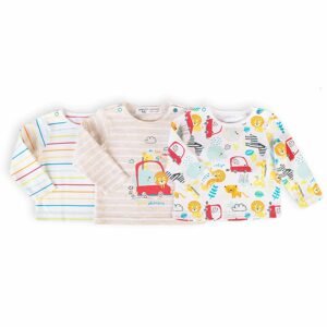Tričko dojčenské s dlhým rukávom 3pack, Minoti, Car 8, biela - 50 | NB
