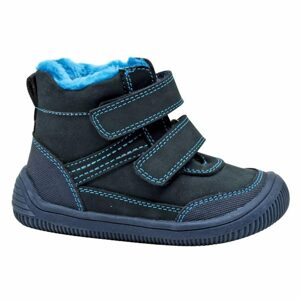Chlapčenská zimná barefoot obuv TYREL NAVY, Protetika, tmavomodrá - 30