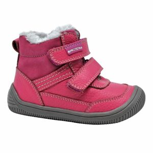 dievčenská zimná barefoot obuv TYREL KORAL, Protetika, červená - 27